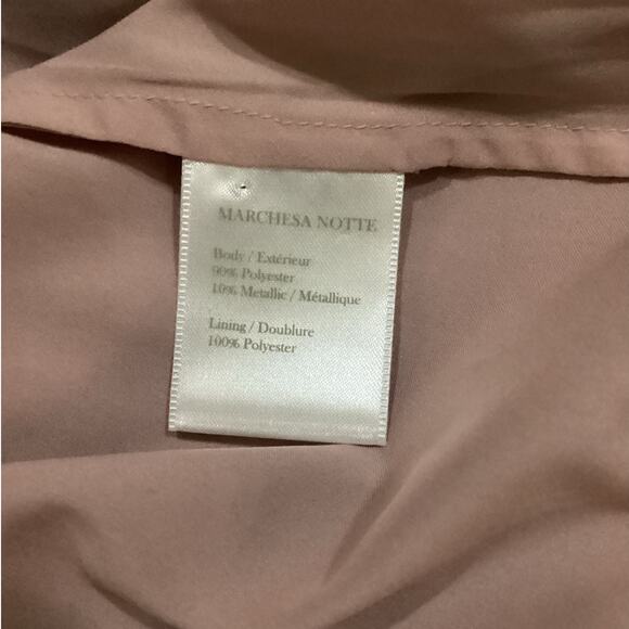 Marchesa Notte V-Neck Bubble Sleeve Polka Dot Cocktail Dress Blush Size 4 - Picture 16 of 16